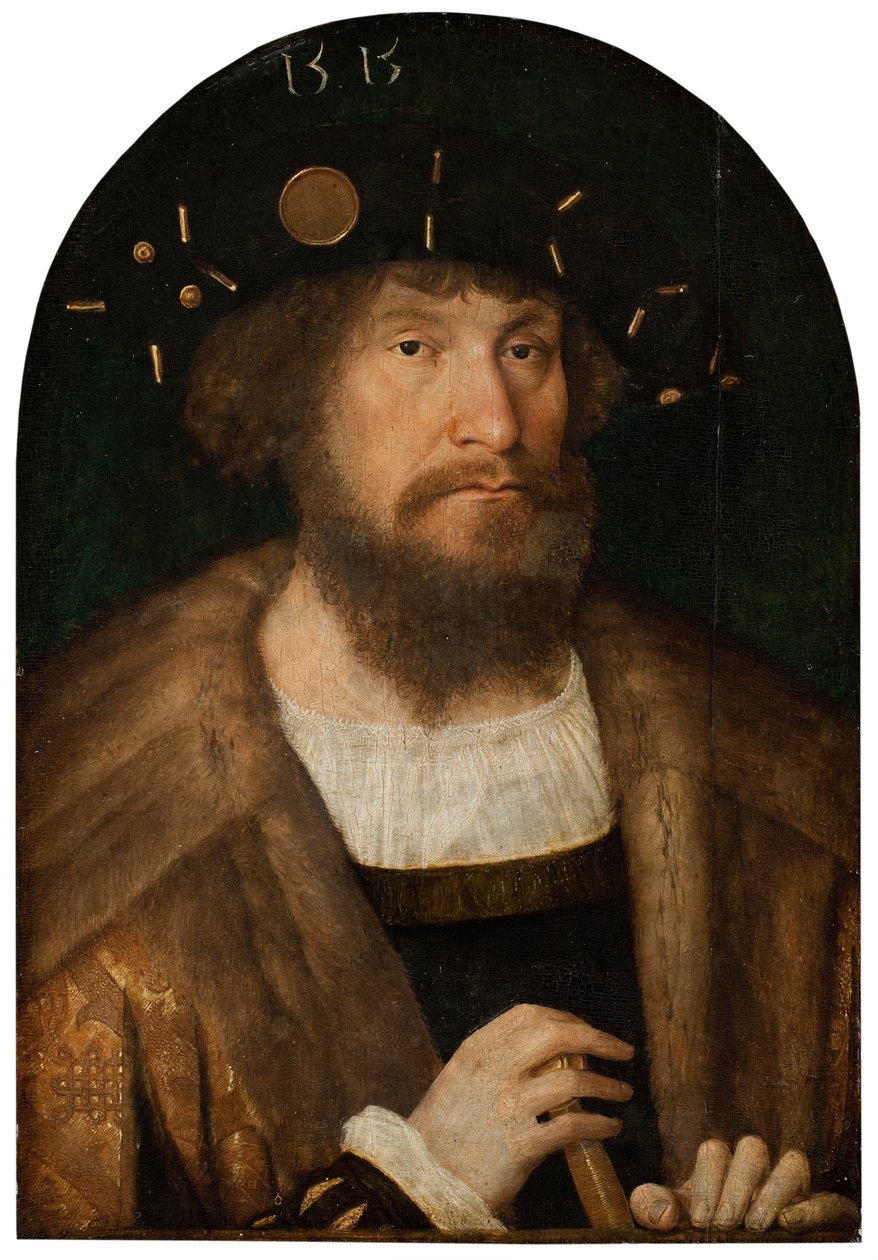 Portret króla Danii Chrystiana II 1481-1559, 1514 lub 1515 autorstwa Michael Sittow