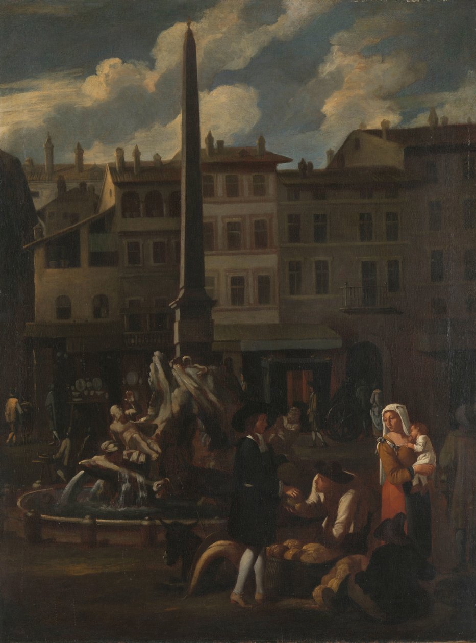Scena targowa w Rzymie, Piazza Navona autorstwa Michael Sweerts (manner of)