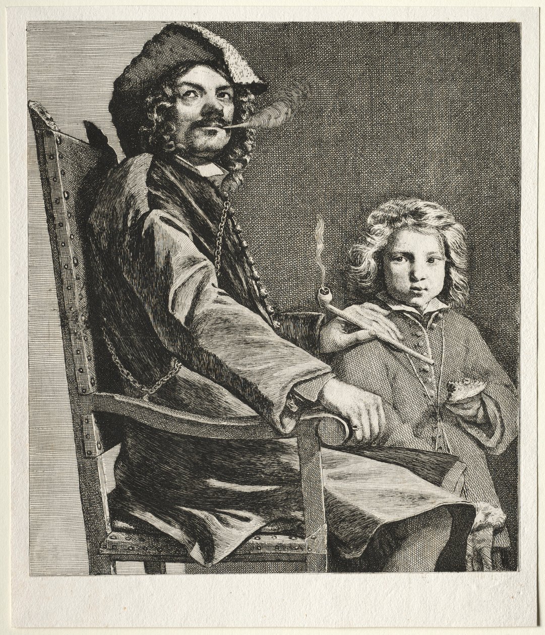 Mężczyzna palący fajkę i mały chłopiec, c. 1660. autorstwa Michael Sweerts