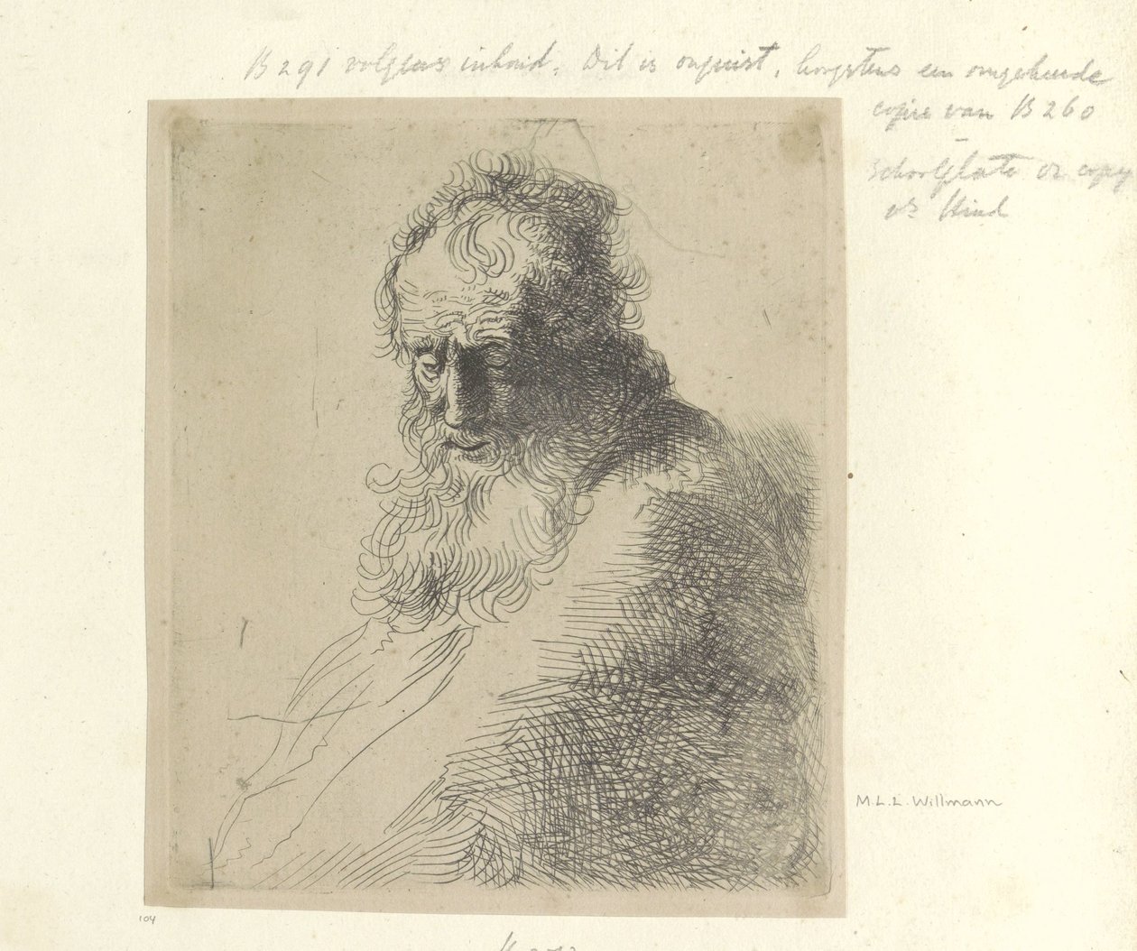 Bust van een oude man spotkał baard Kolekcja osiemdziesięciu pięciu oryginalnych grafik (tytuł serii) autorstwa Michael Willmann (attributed to)