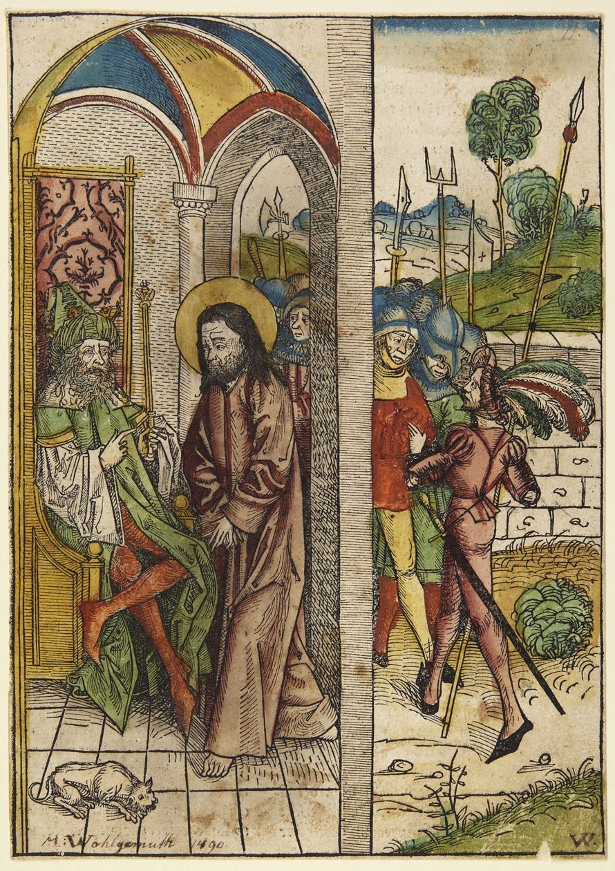 „Chrystus przed Piłatem” (Der Schatzbehalter, figura 63) autorstwa Michael Wolgemut