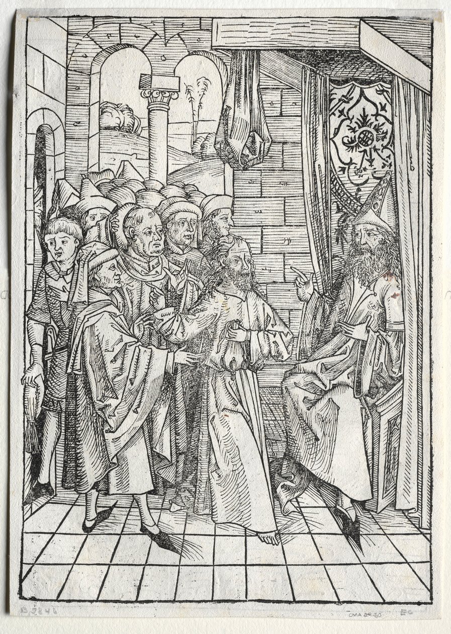 Strażnik skarbu: Chrystus przed Kajfaszem wersem, 1491. autorstwa Michael Wolgemut