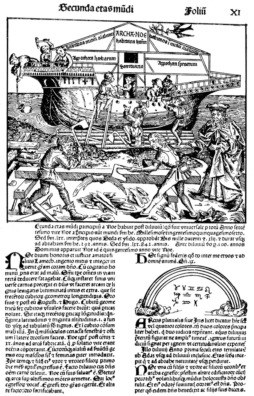 Strona z książki „Kronika norymberska” Hartmanna Schedla, 1493. autorstwa Michael Wolgemut