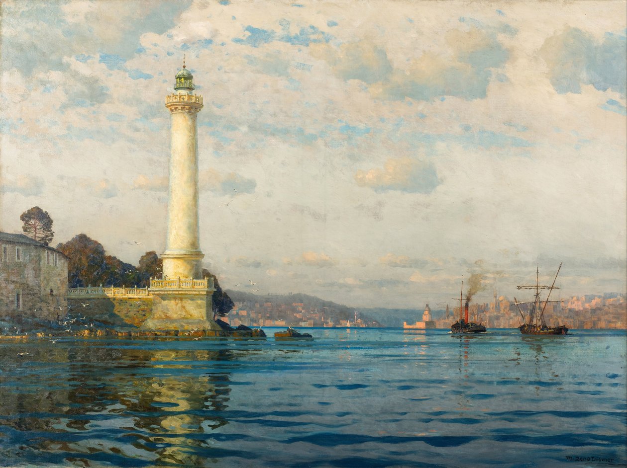 Latarnia morska Ahirkapi Feneri, początek XX wieku. autorstwa Michael Zeno Diemer