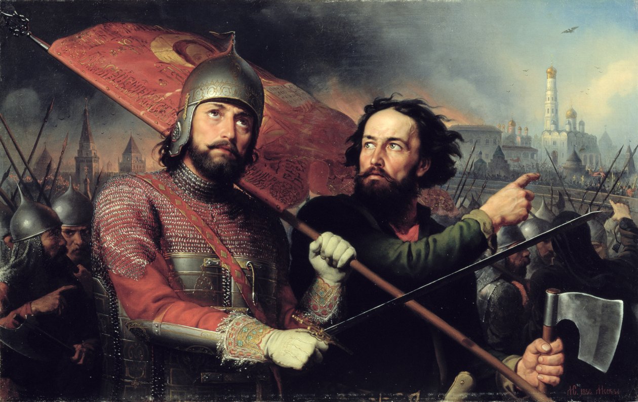 Powstanie Narodowe Kuźmy Minina (zm. 1616) i hrabiego Dmitrija Pożarskiego (1578-1642) 1850 autorstwa Michail Ivanovich Skotti