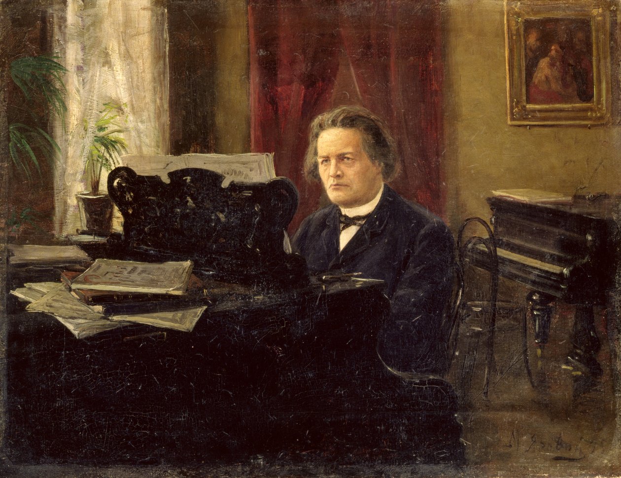 Portret kompozytora Antona Rubinsteina (1829-1894) autorstwa Michail Michailovich Yarowoy