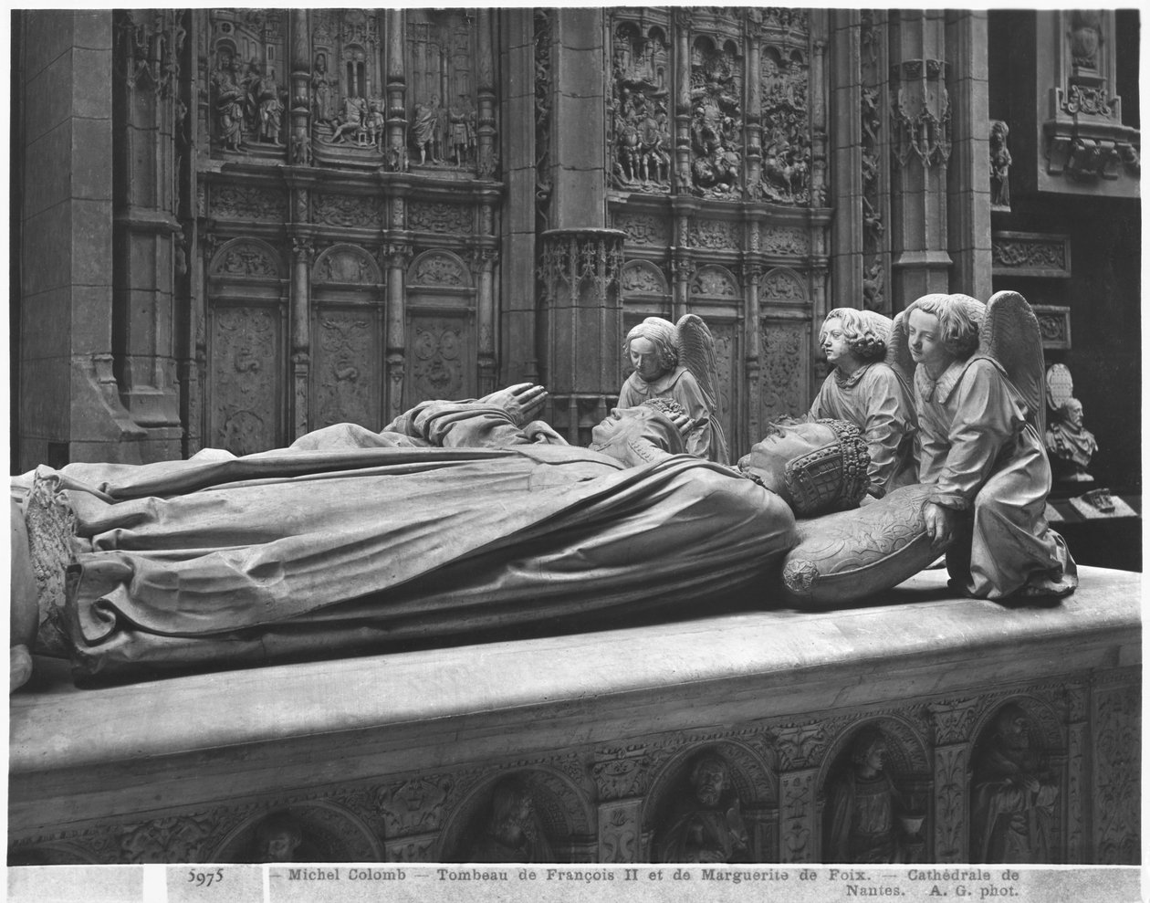 Nantes, Katedra św. Piotra i Pawła, Grób Franciszka II, księcia Bretanii i Małgorzaty z Foix, 1502-07 (odlew gipsowy z marmuru) (detal) autorstwa Michel Colombe