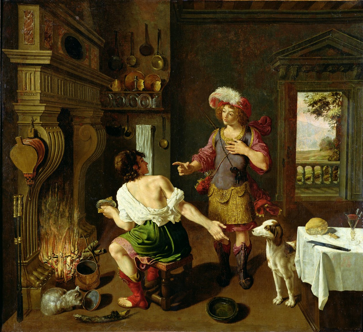 Ezaw sprzedający swoje pierworodztwo Jakubowi, 1630 autorstwa Michel des Gobelins Corneille