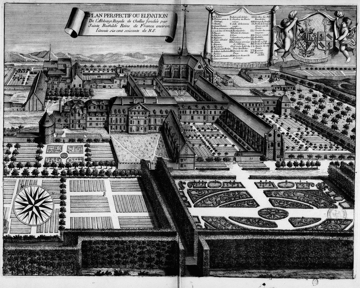 Opactwo Chelles w 1688 r. autorstwa Michel Germain