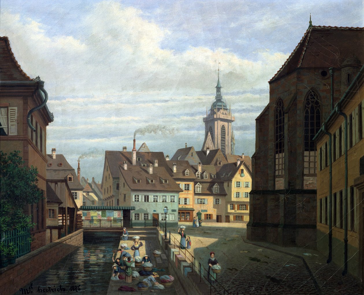 Place des Dominicains, Colmar, 1876 r. autorstwa Michel Hertrich