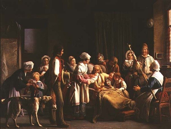 Urodziny pradziadków, 1837 autorstwa Michel Philibert Genod