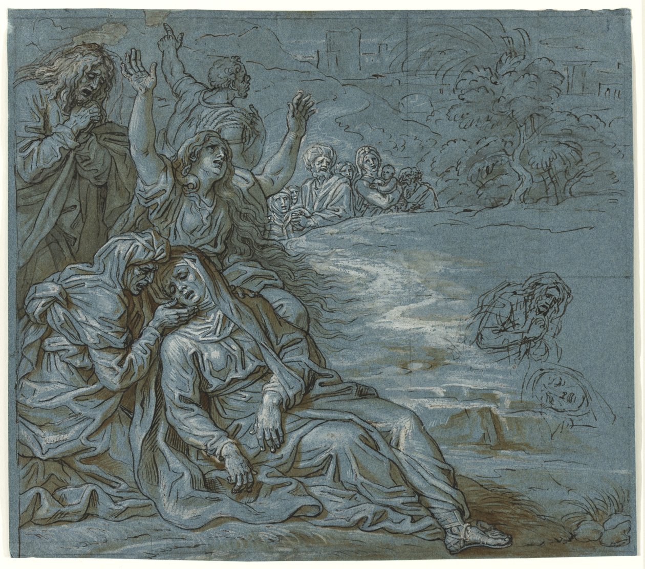 Lamentacja, ok. 1680 (pióro i tusz z ołówkiem na papierze) autorstwa Michel des Gobelins Corneille