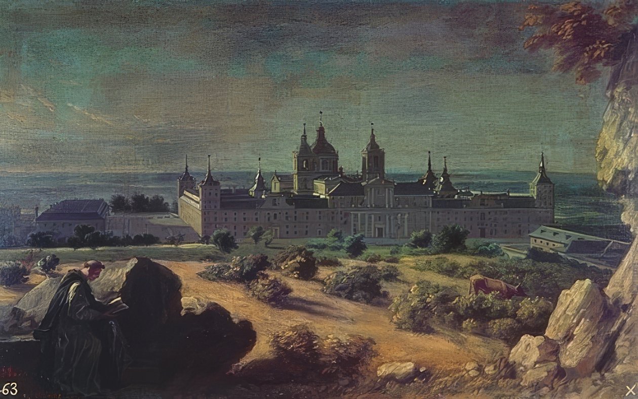 Królewski Klasztor San Lorenzo, El Escorial. Około 1722 autorstwa Michel Ange Houasse
