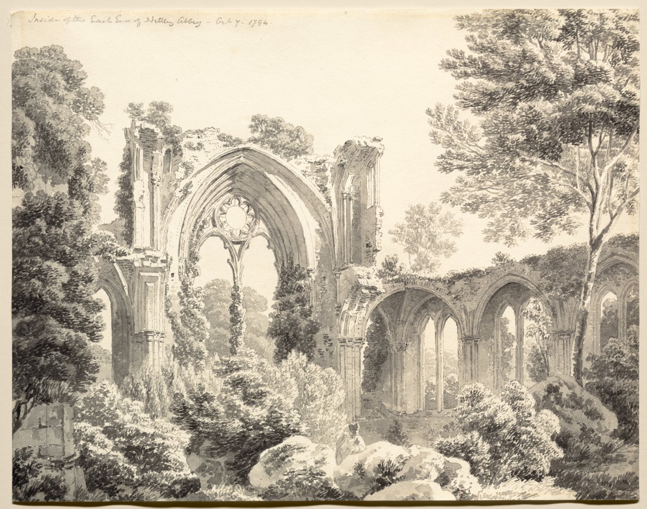 Wewnątrz East End of Netley Abbey autorstwa Michel Angelo Rooker