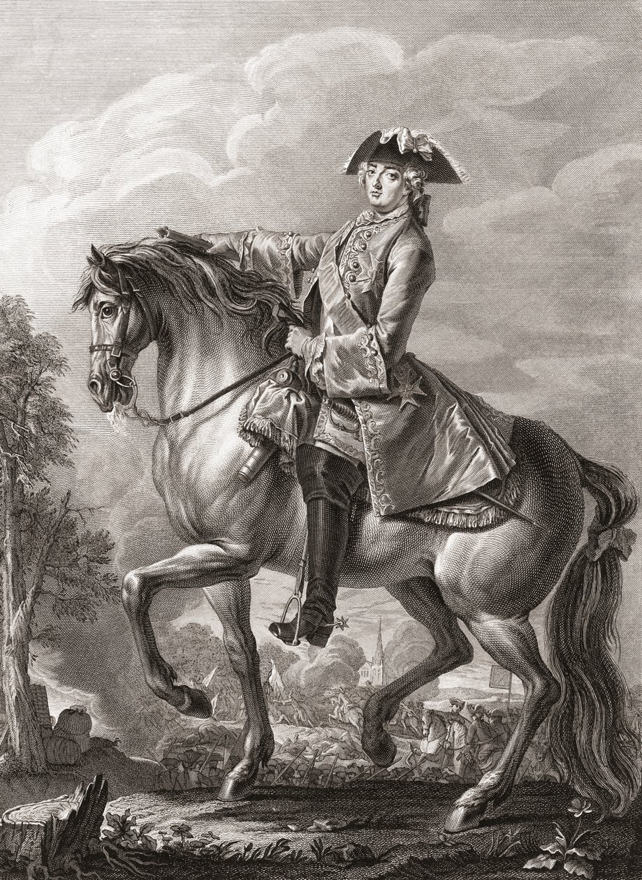 Król Francji Ludwik XV, portret konny. autorstwa Michel Aubert