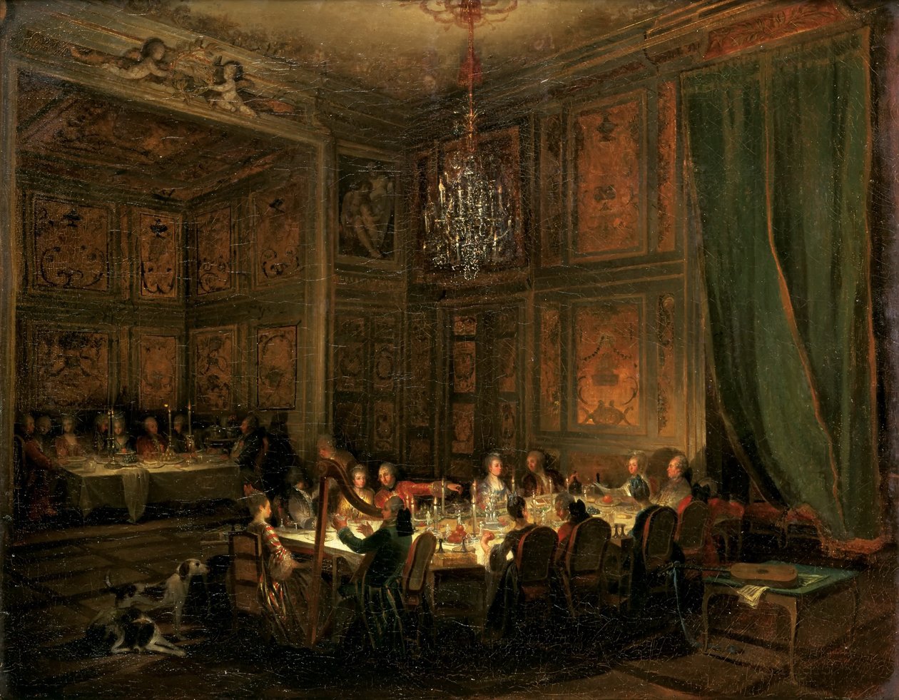 Wieczerza księcia de Conti w świątyni, 1766 autorstwa Michel Barthelemy Ollivier