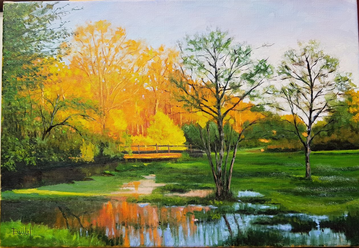 Zalane pole w Gironde (olej na płótnie) autorstwa Michel Bultet