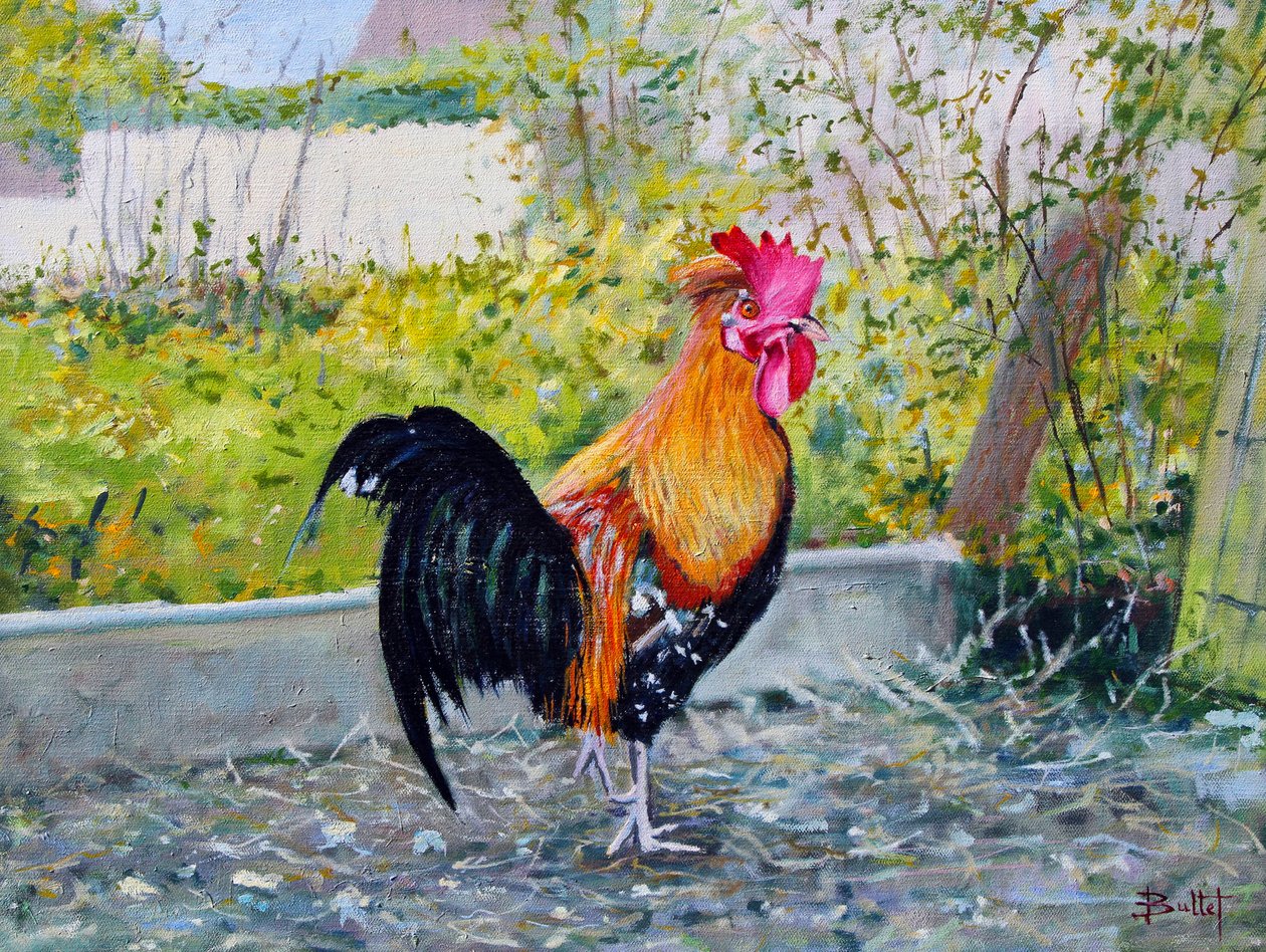 Le Coq Lico, 2003 (olej na płycie) autorstwa Michel Bultet