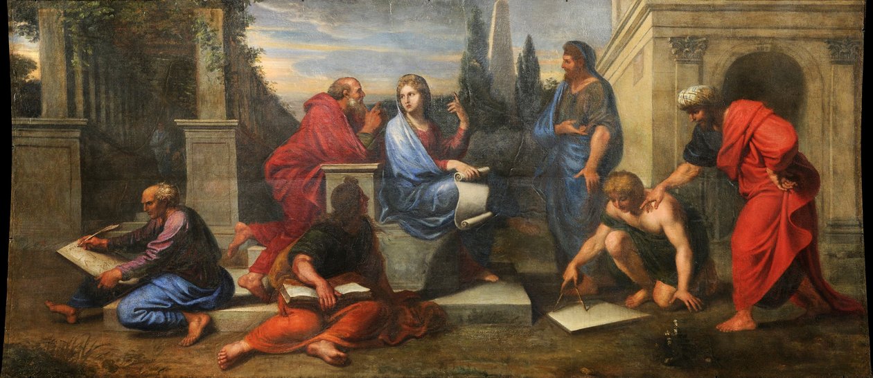 Aspazja w otoczeniu greckich filozofów autorstwa Michel Corneille the Younger