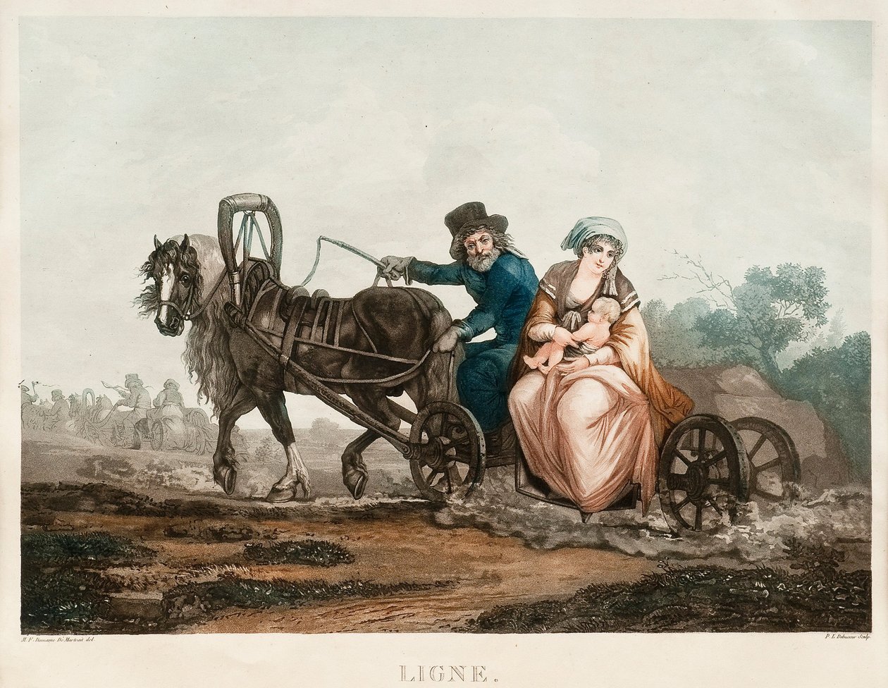 Jazda saniami, lata 1830-1840 autorstwa Michel Francois Damam Demartrait