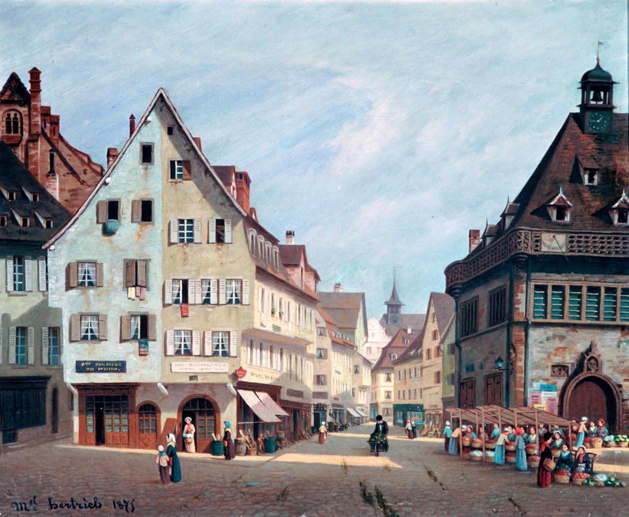 Rynek Owocowy, Colmar, 1875 autorstwa Michel Hertrich