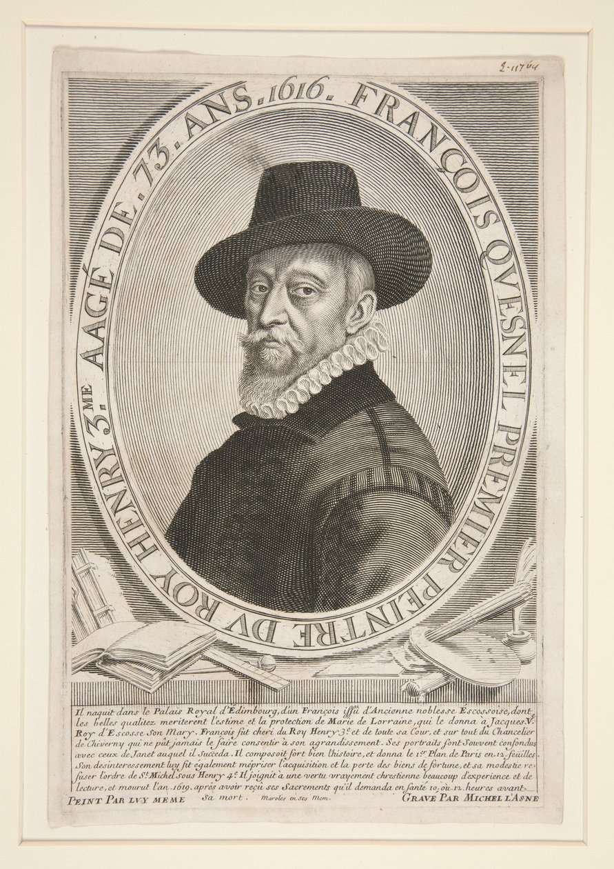 François Quesnel (1543-1619), w wieku 73 lat autorstwa Michel Lasne