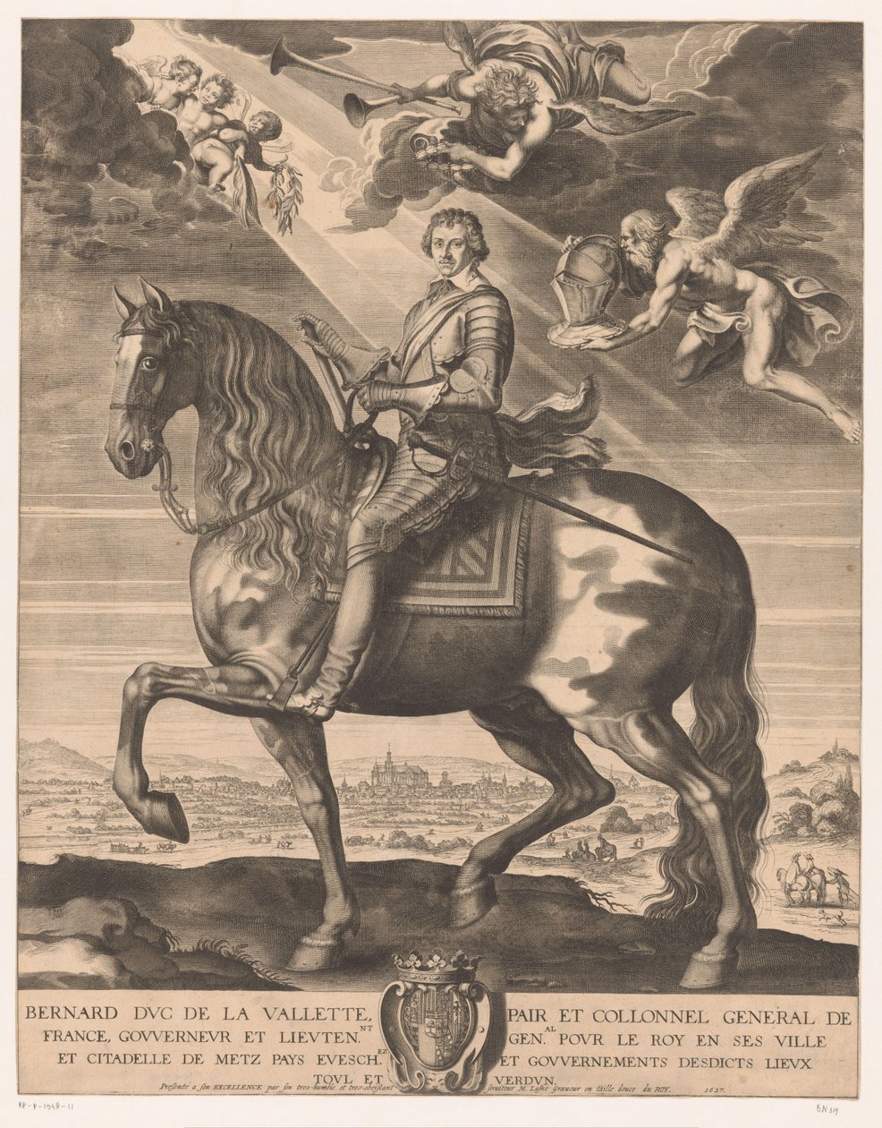 Portret konny Bernarda de Foix de la Valette, księcia Epernon autorstwa Michel Lasne
