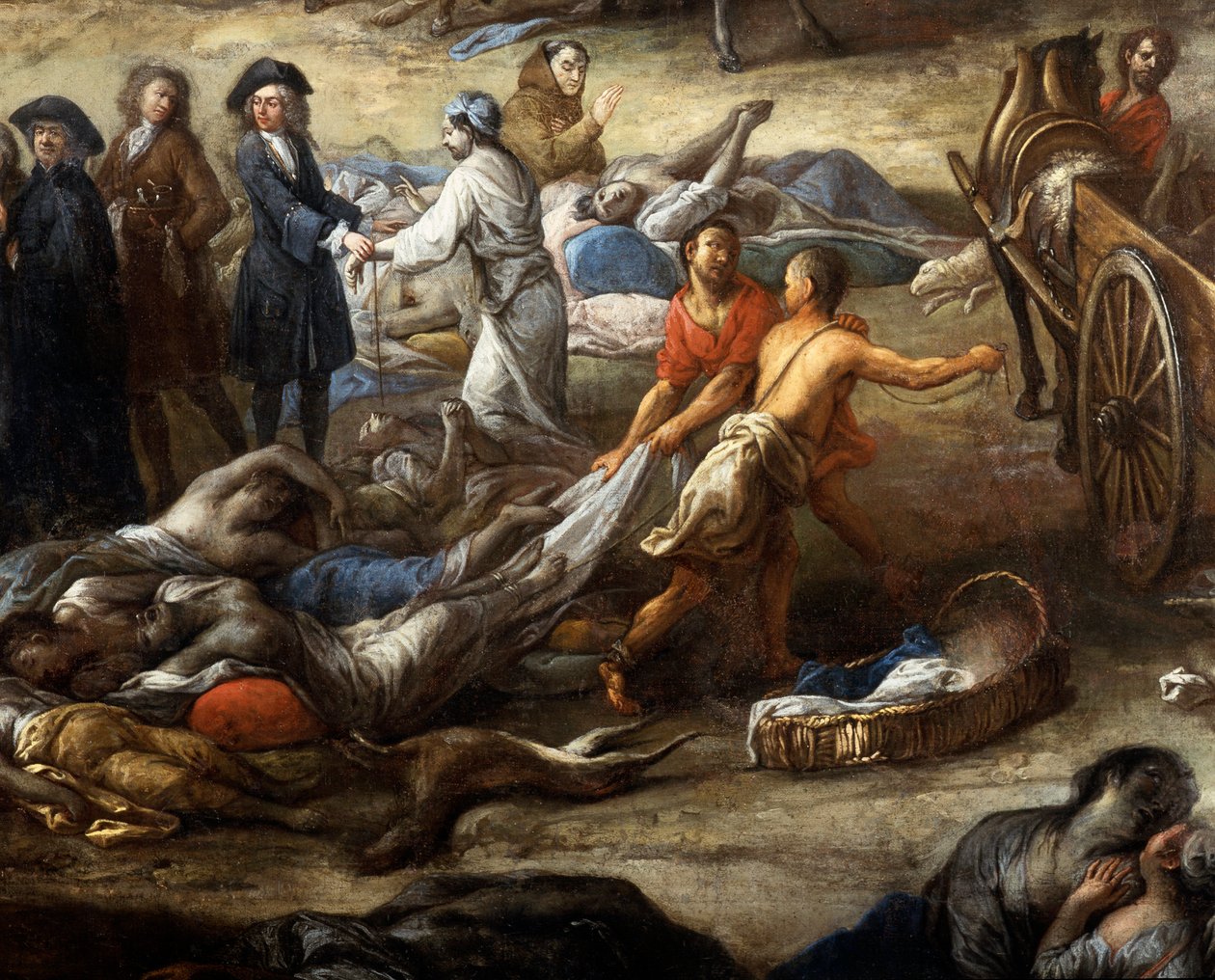 Widok toru (z Marsylii) podczas zarazy 1720 (olej na płótnie) autorstwa Michel Serre