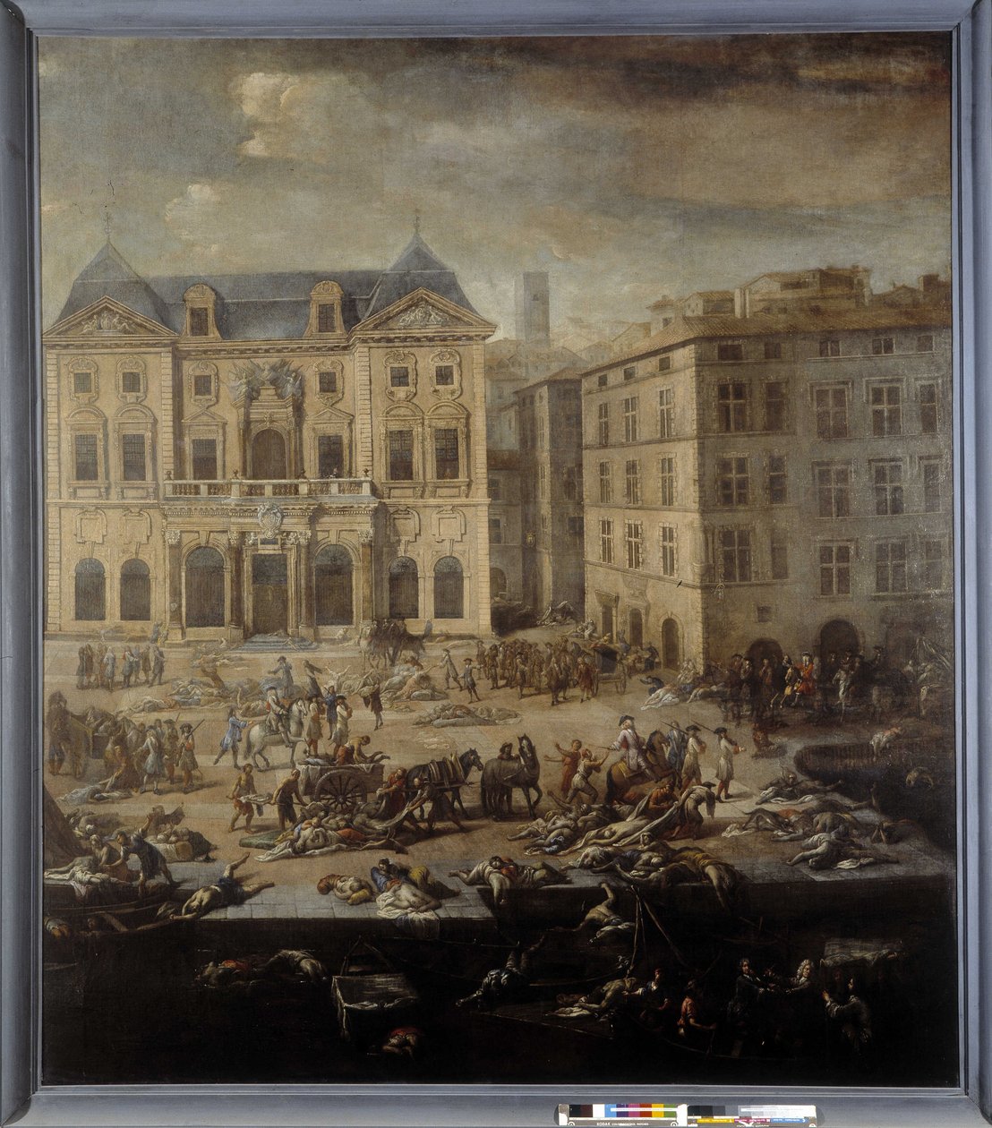 Widok Ratusza (Marsylii) podczas zarazy z 1720 r. autorstwa Michel Serre