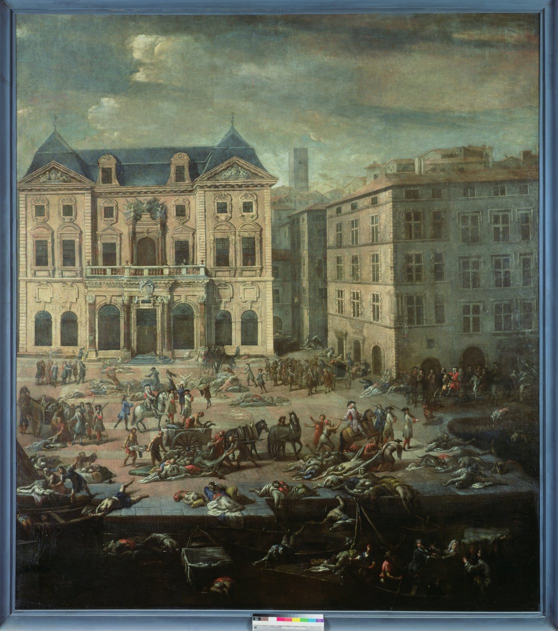 Widok ratusza, Marsylia podczas zarazy 1720 autorstwa Michel Serre