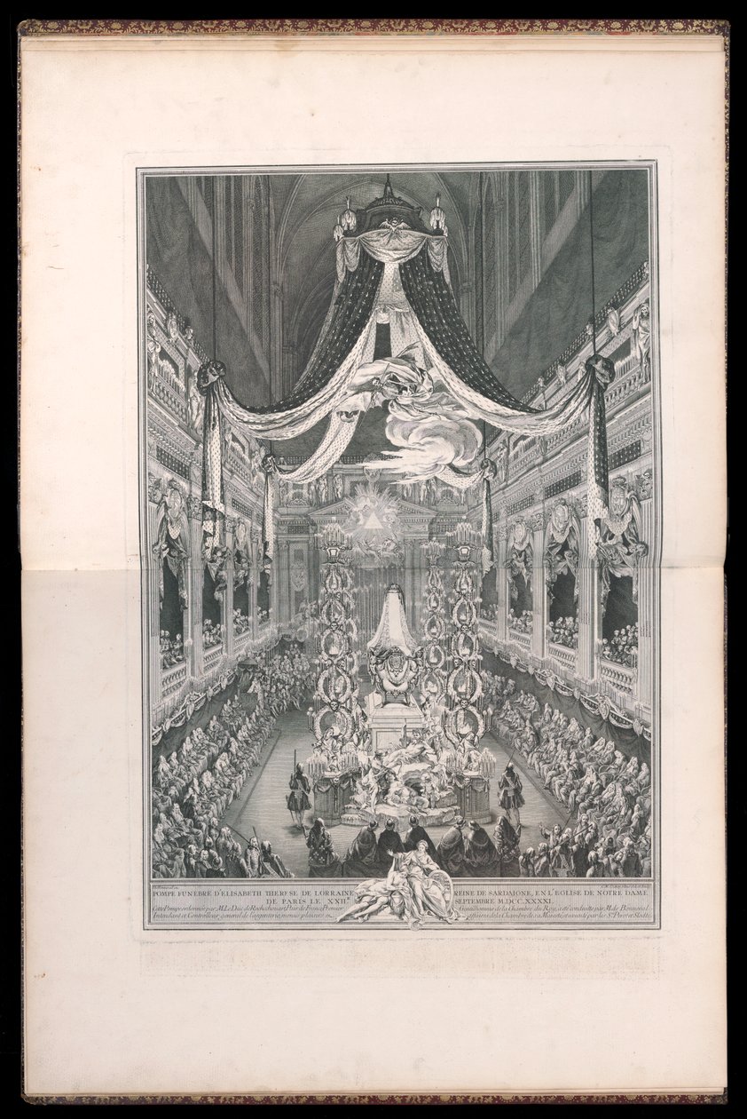 Podopieczni Elżbiety Teresy z Lotaryngii Królowej Sardynii, w kościele Notre Dame de Paris na XXII. WRZESIEŃ M.DCC.XXXXI. (Pogrzeb Elżbiety Teresy z Lotaryngii, królowej Sardynii, w kościele Notre Dame w Paryżu, 22 września 1 autorstwa Michel de Bonneval