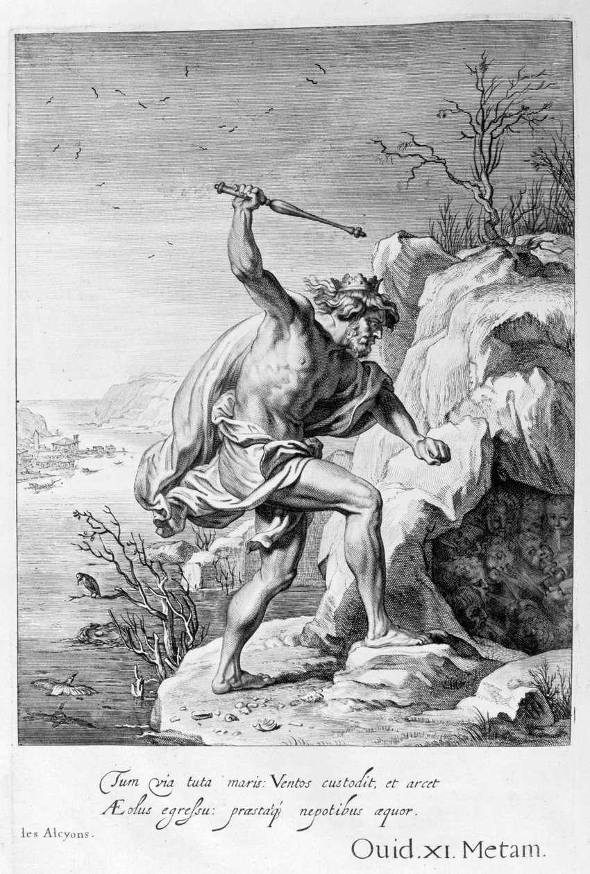 Alcyone i Ceyx przemienieni w ptaki, 1655 autorstwa Michel de Marolles