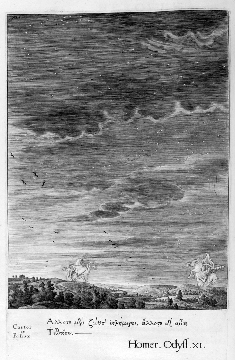 Kastor i Pollux, 1655 autorstwa Michel de Marolles