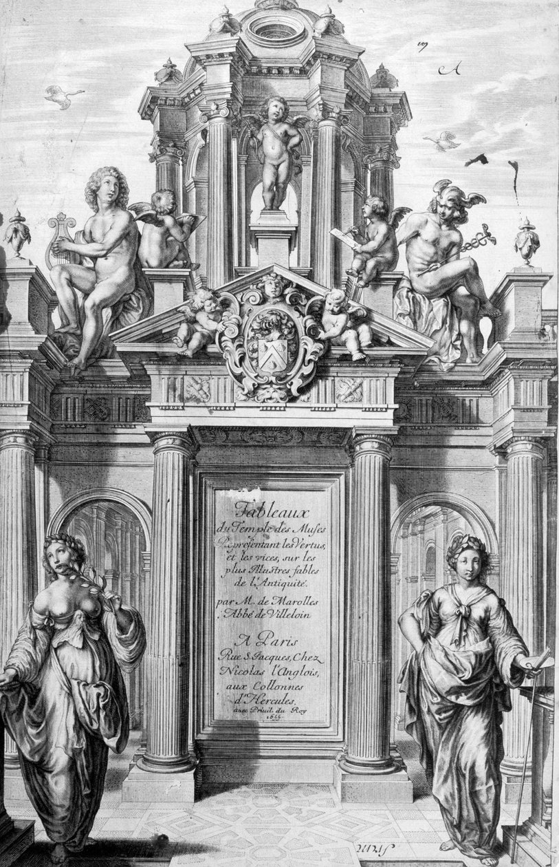 Frontyspis Tableaux du Temple des Muses, 1655. autorstwa Michel de Marolles