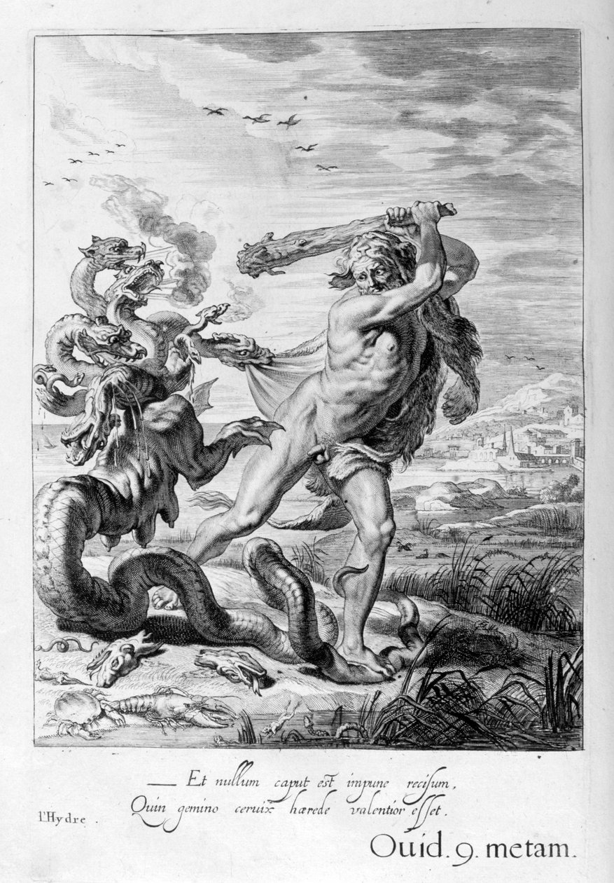 Herkules i Hydra, 1655 autorstwa Michel de Marolles