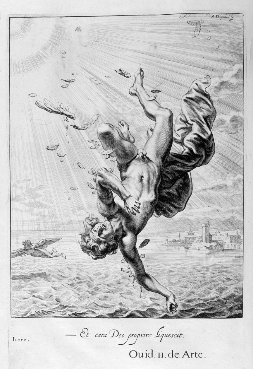 Upadek Ikara, 1655 autorstwa Michel de Marolles