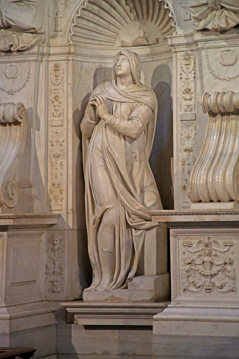 Lea, z grobu Juliusza II, 1515 (marmur) autorstwa Michelangelo Buonarroti