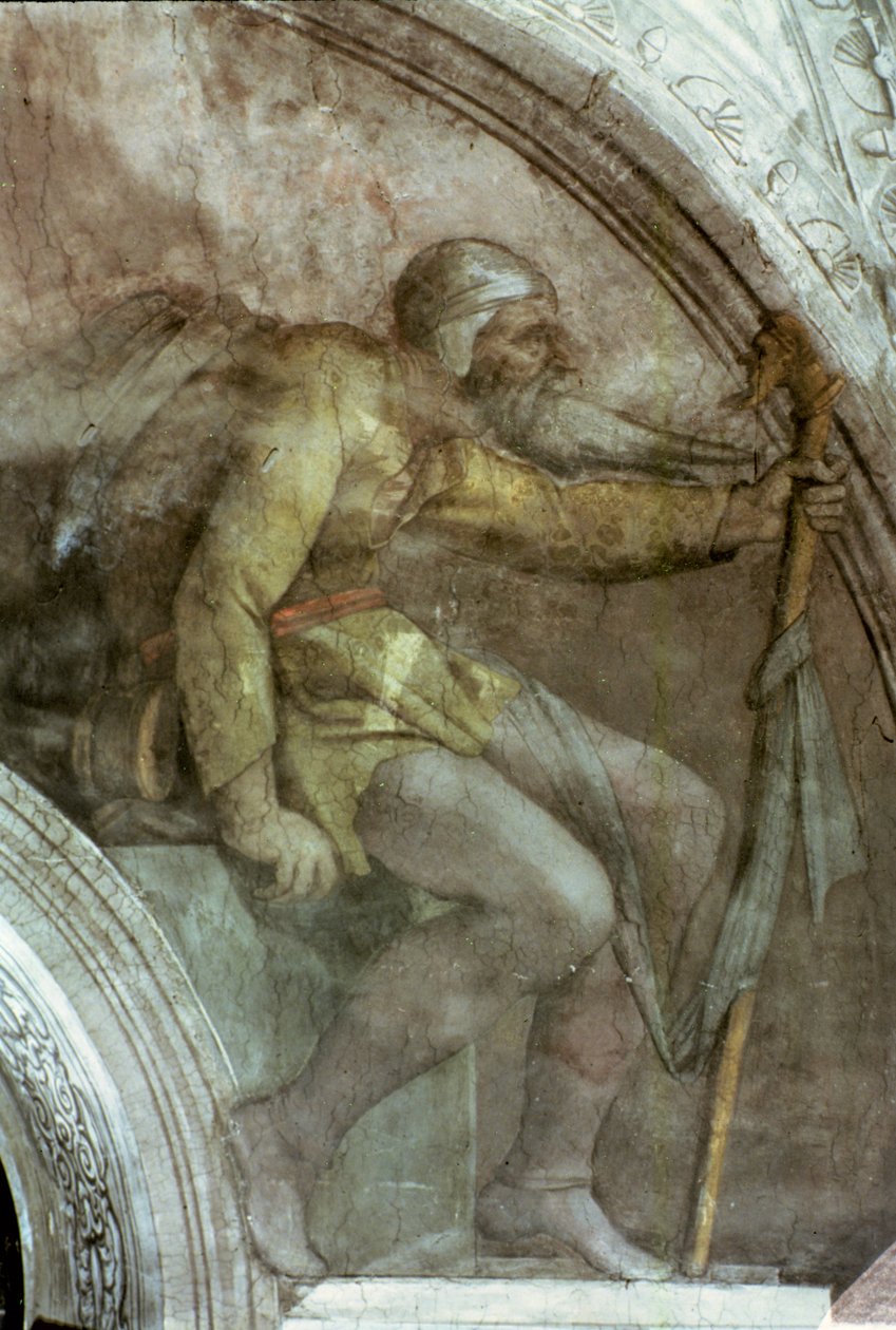 Sufit Kaplicy Sykstyńskiej: Jeden z przodków Boga autorstwa Michelangelo Buonarroti