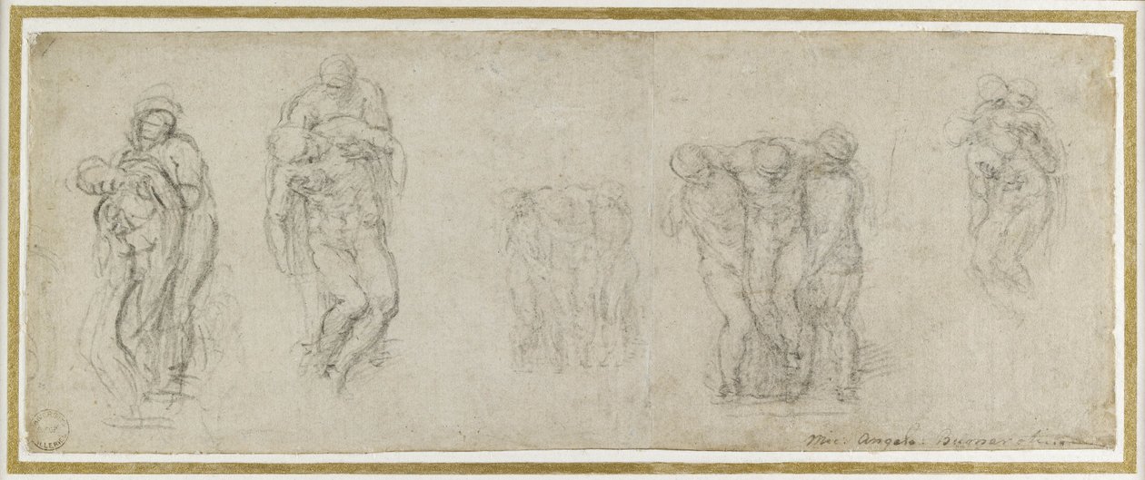 Studia do Piety Rondanini, ok. 1552 (kreda na papierze) autorstwa Michelangelo Buonarroti
