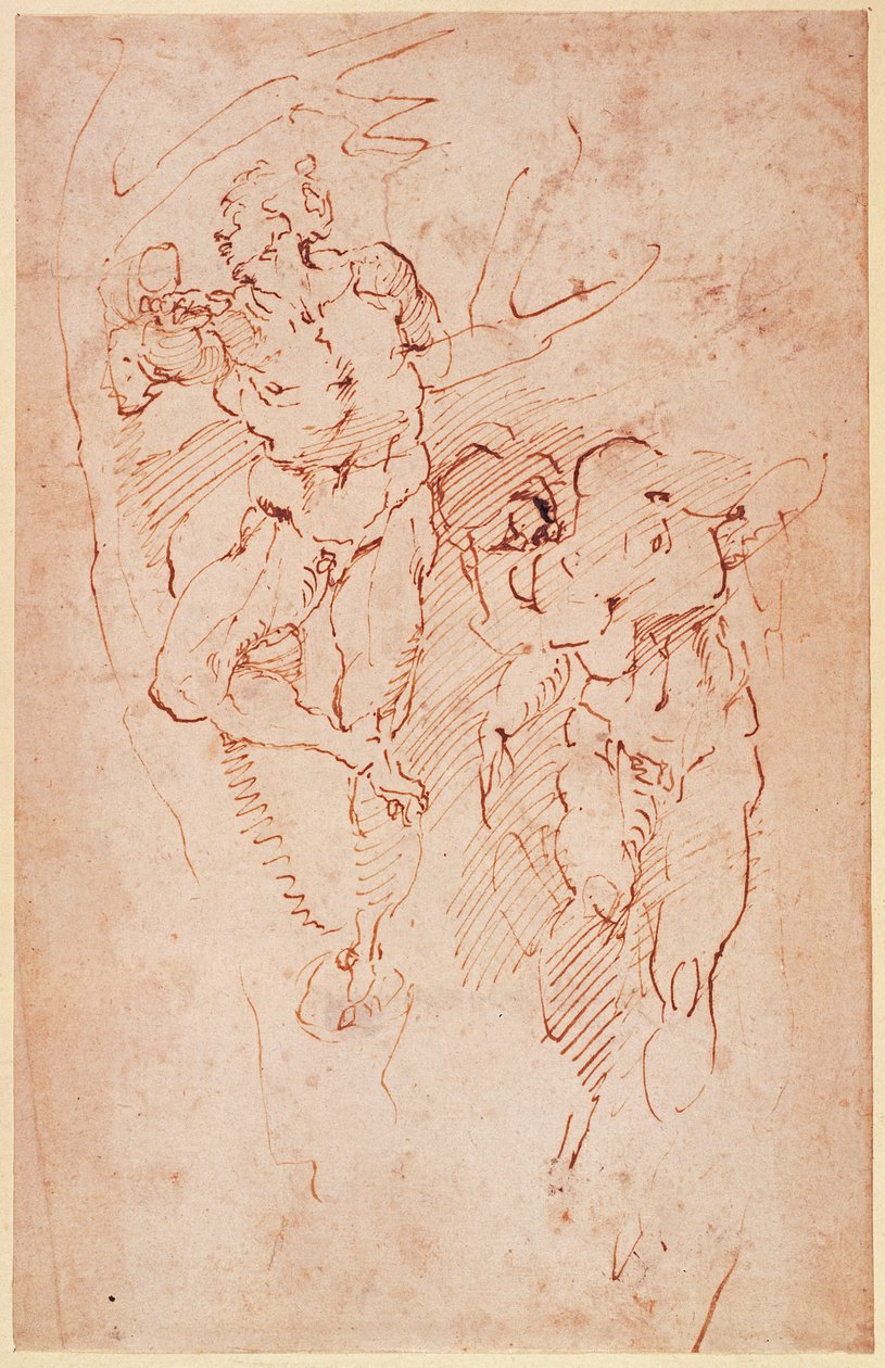 Badania aktów męskich autorstwa Michelangelo Buonarroti