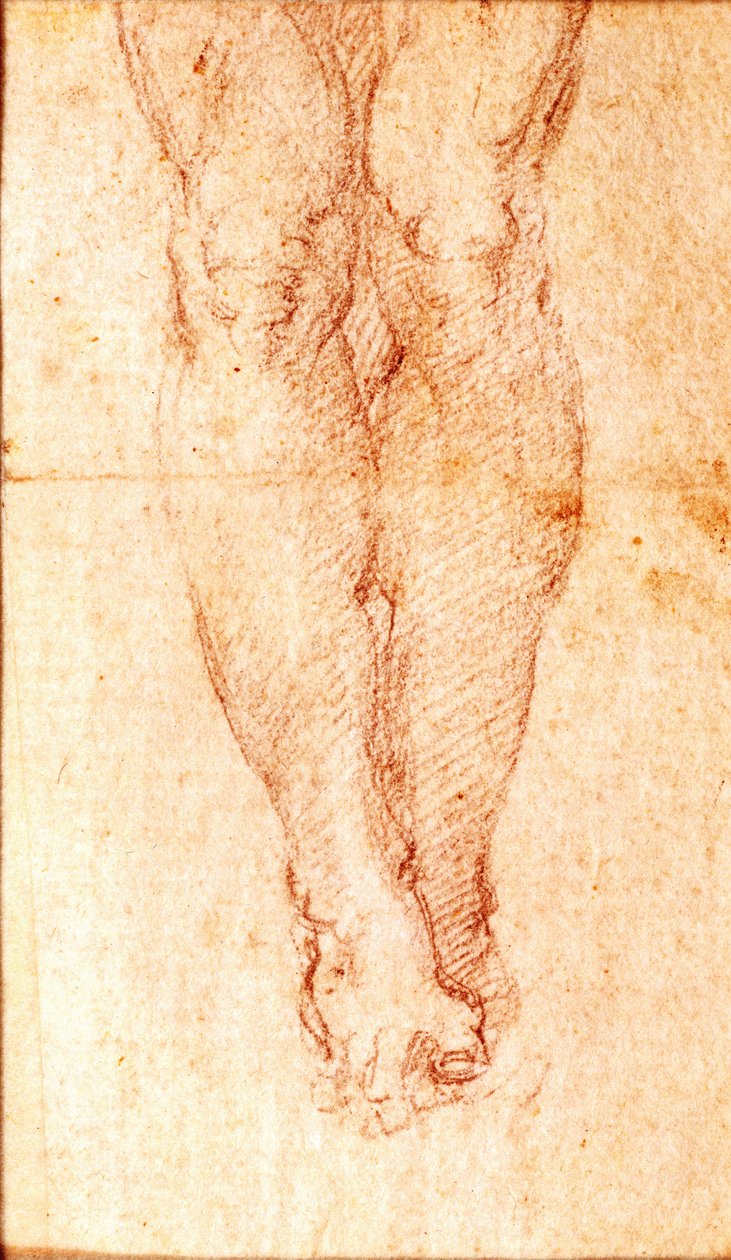 Studium na ukrzyżowanie (czarna kreda na papierze) autorstwa Michelangelo Buonarroti