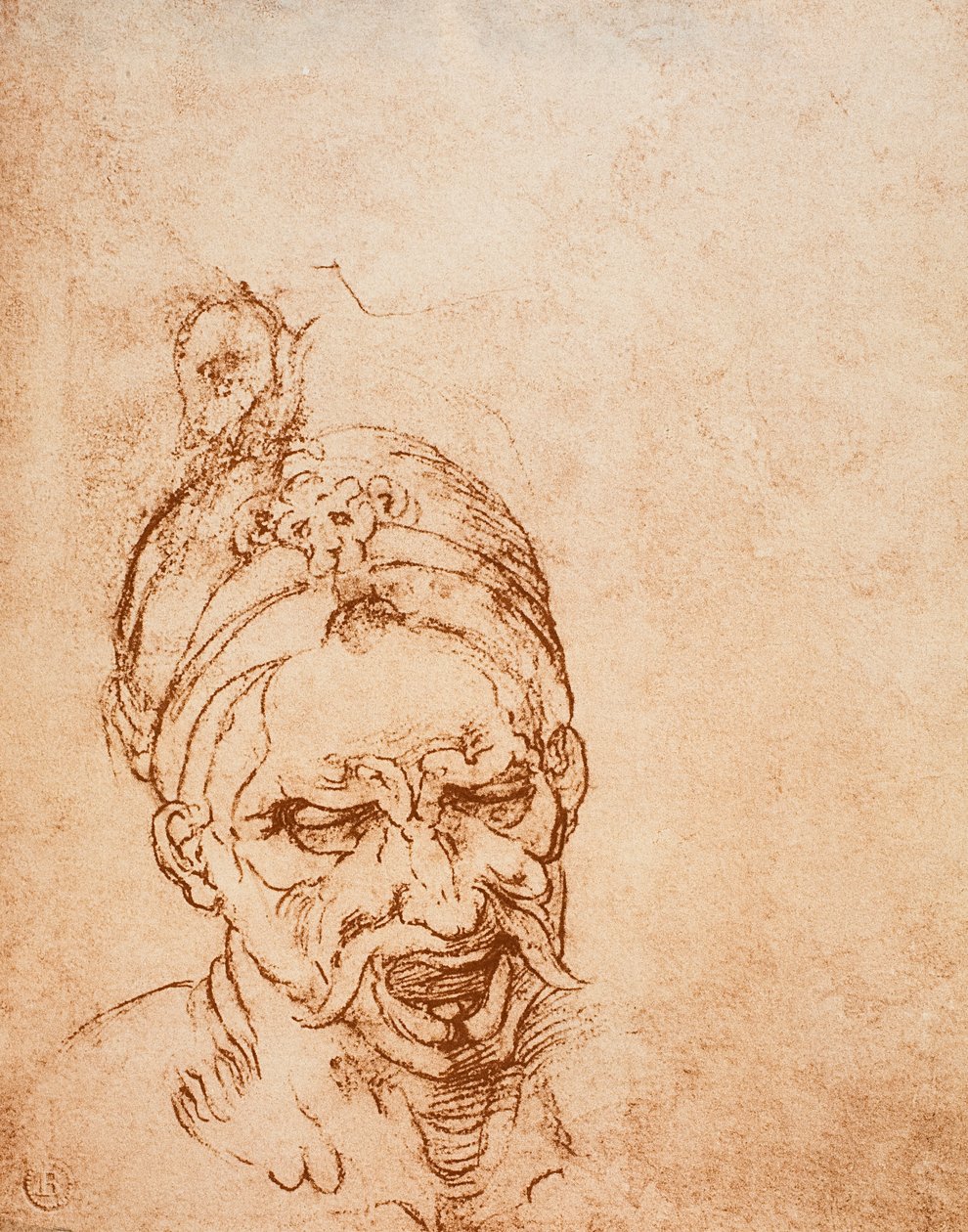 Studium głowy diabła, rysunek Michała Anioła. Casa Buonarroti, Florencja autorstwa Michelangelo Buonarroti