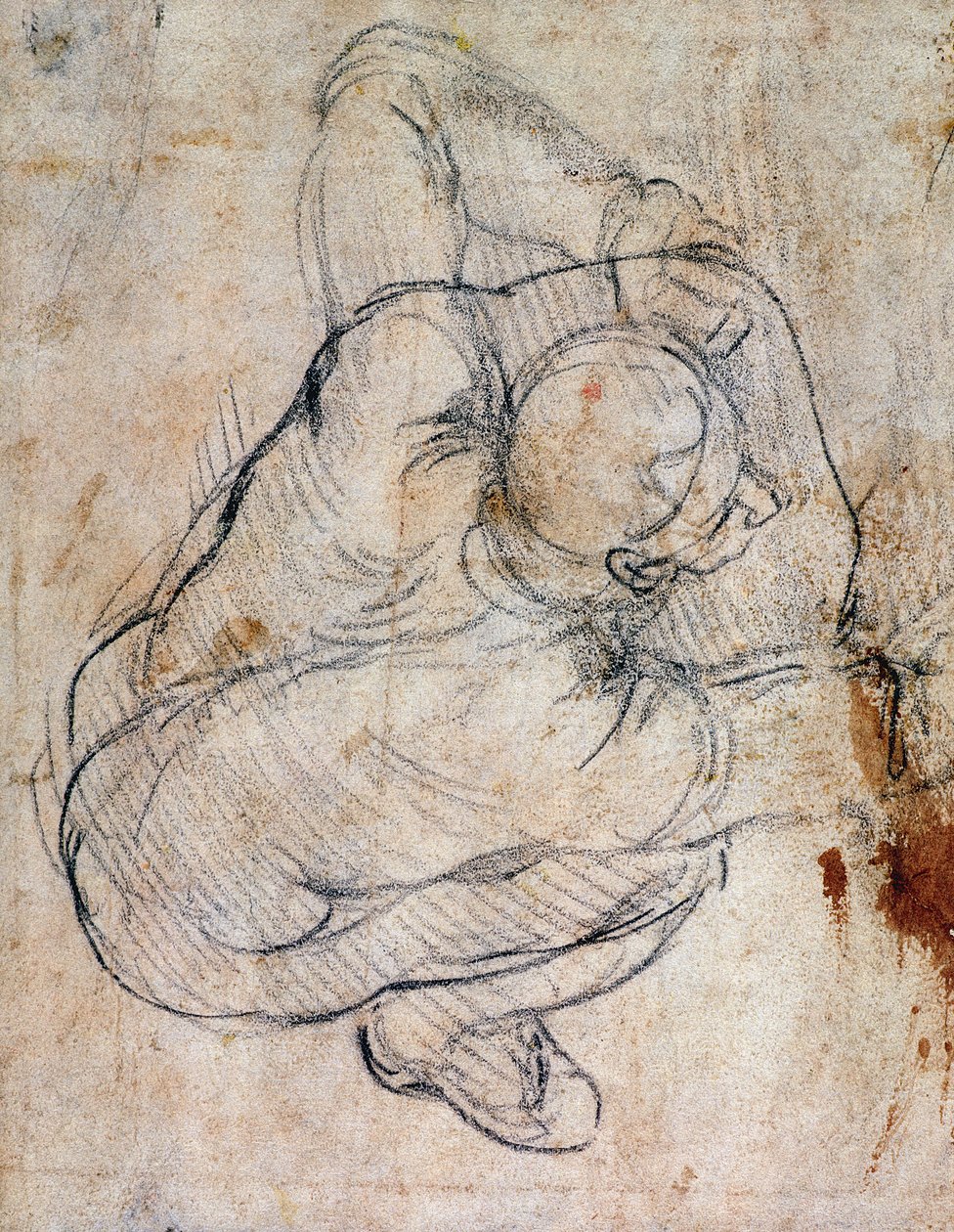 Studium do Sądu Ostatecznego (czarna kreda na papierze) (recto) (odwrotność patrz 191772) autorstwa Michelangelo Buonarroti