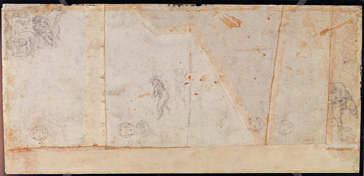 Studium postaci (czarna kreda na papierze) (verso) autorstwa Michelangelo Buonarroti