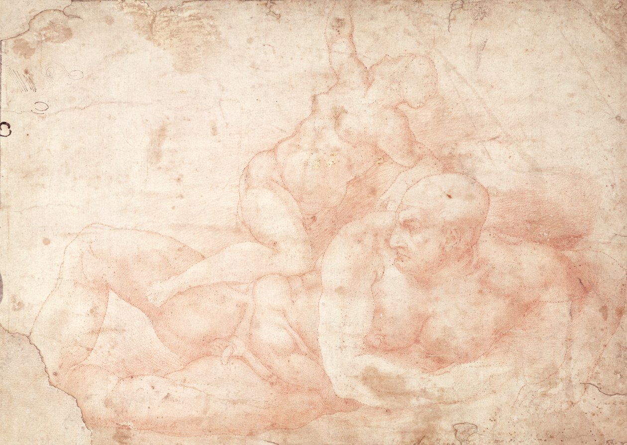 Studium aktu męskiego i żeńskiego autorstwa Michelangelo Buonarroti