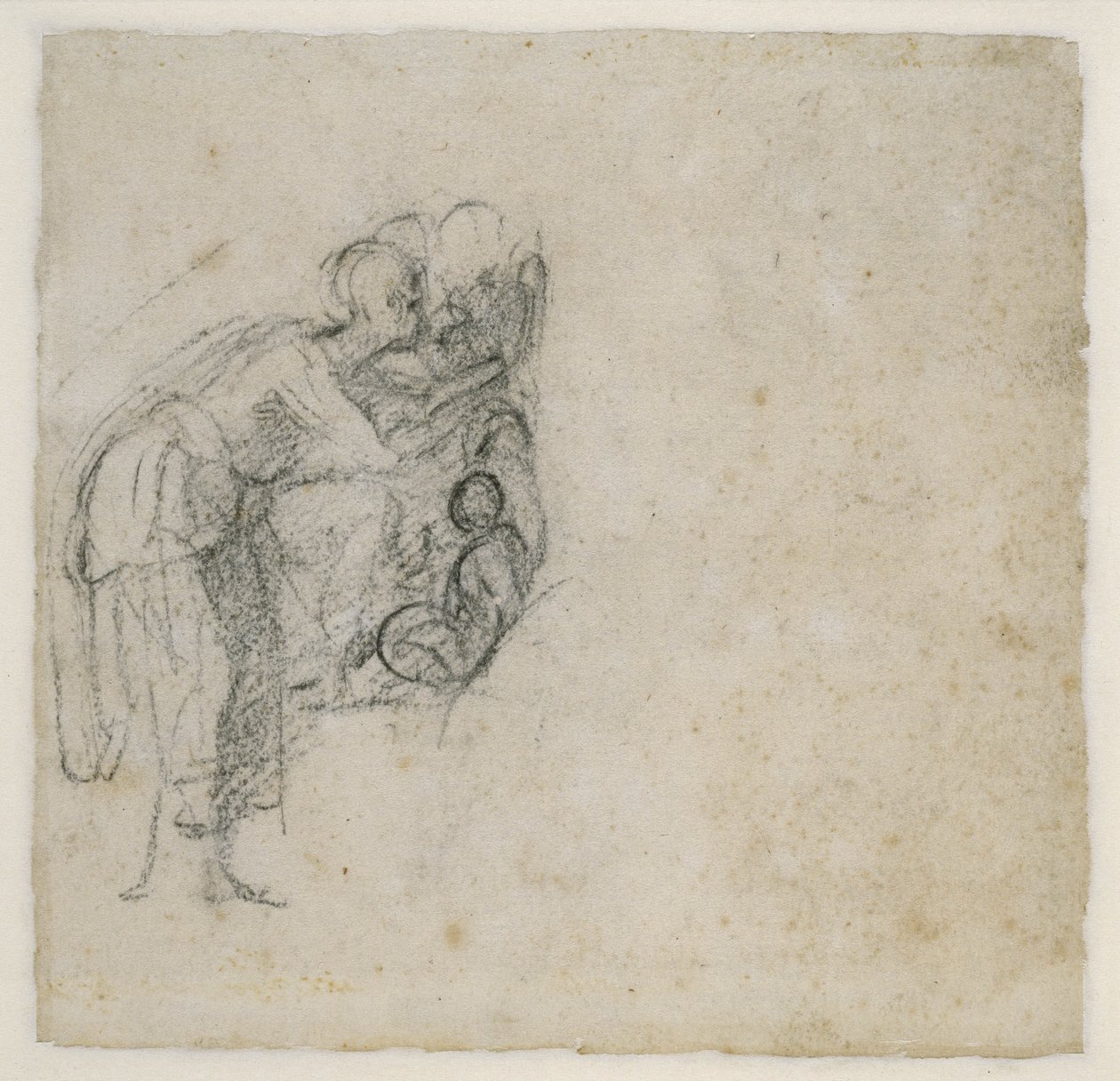 Studium grupy figur, ok. 1511 (czarna kreda na papierze) autorstwa Michelangelo Buonarroti