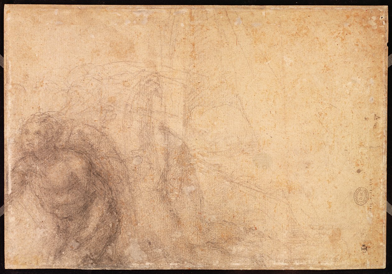 Studium anioła (węgiel na papierze) (verso) autorstwa Michelangelo Buonarroti