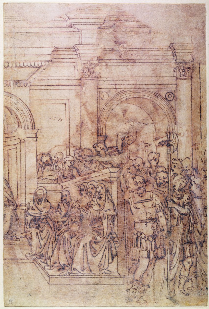 W.29 Szkic tłumu do sceny klasycznej autorstwa Michelangelo Buonarroti