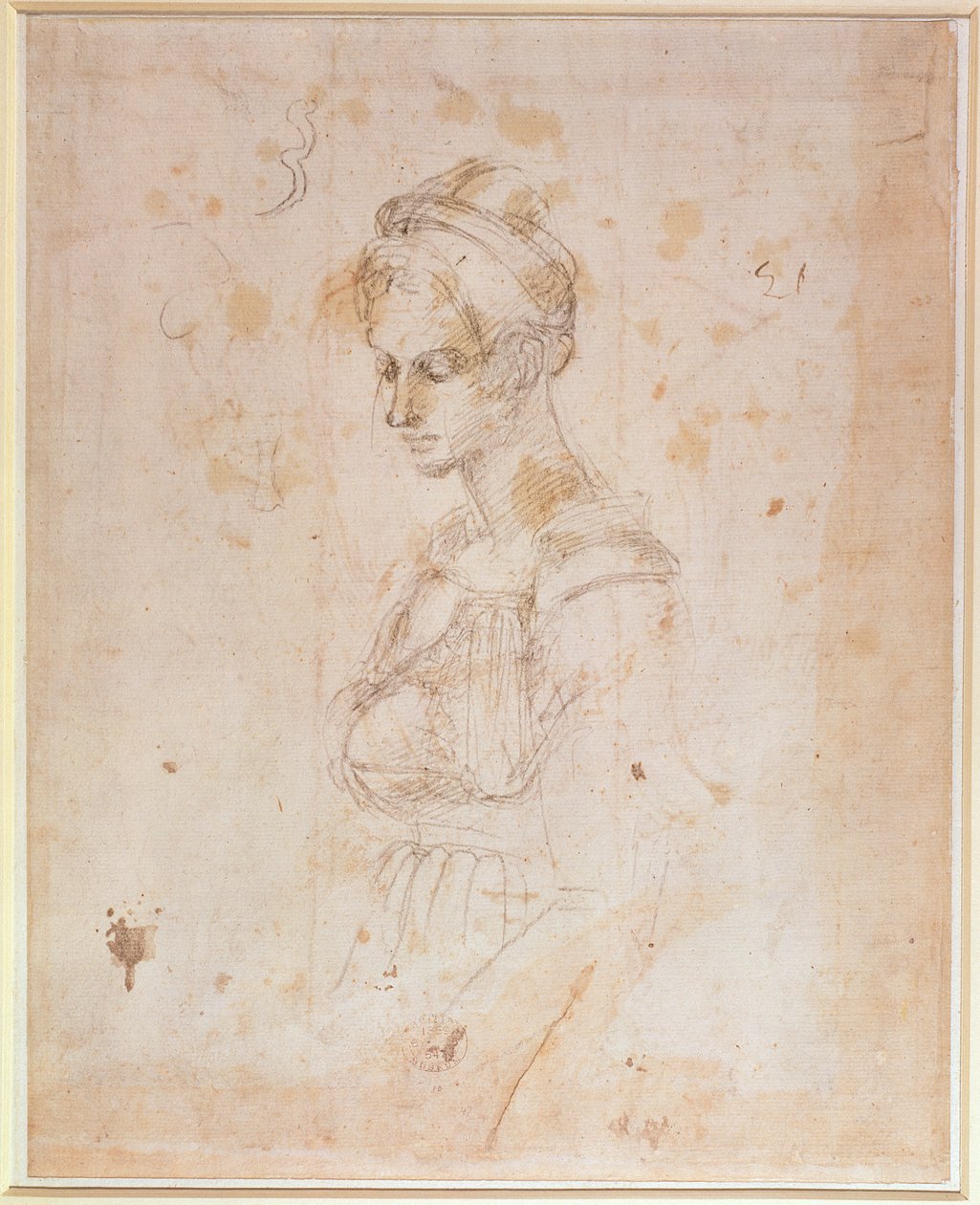 W.41 Szkic kobiety autorstwa Michelangelo Buonarroti