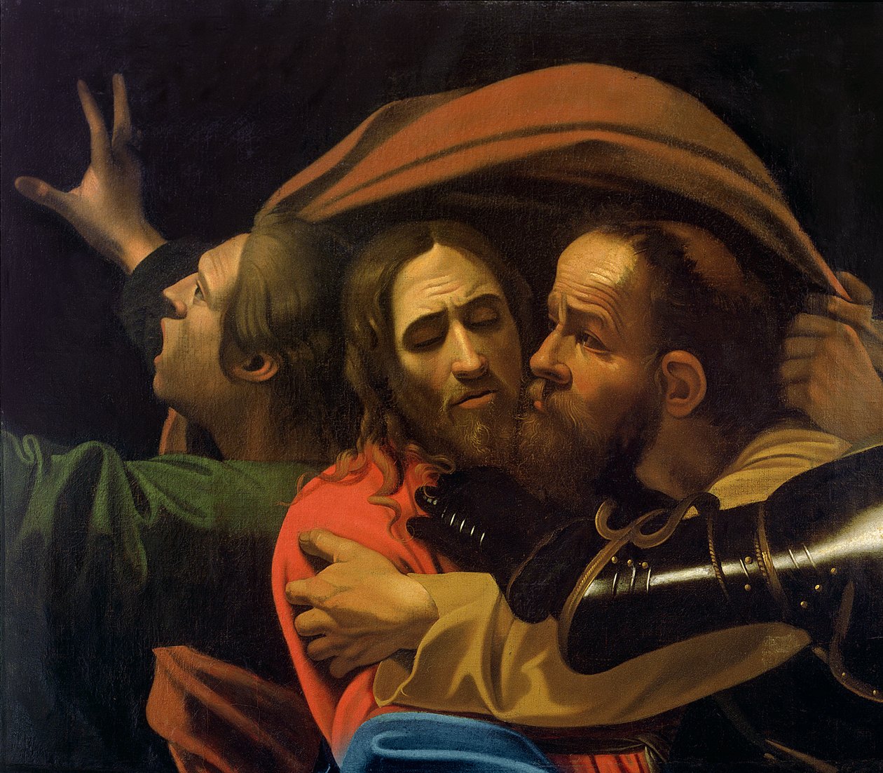 Wzięcie Chrystusa olej na płótnie detal z 204177 autorstwa Michelangelo Merisi Caravaggio